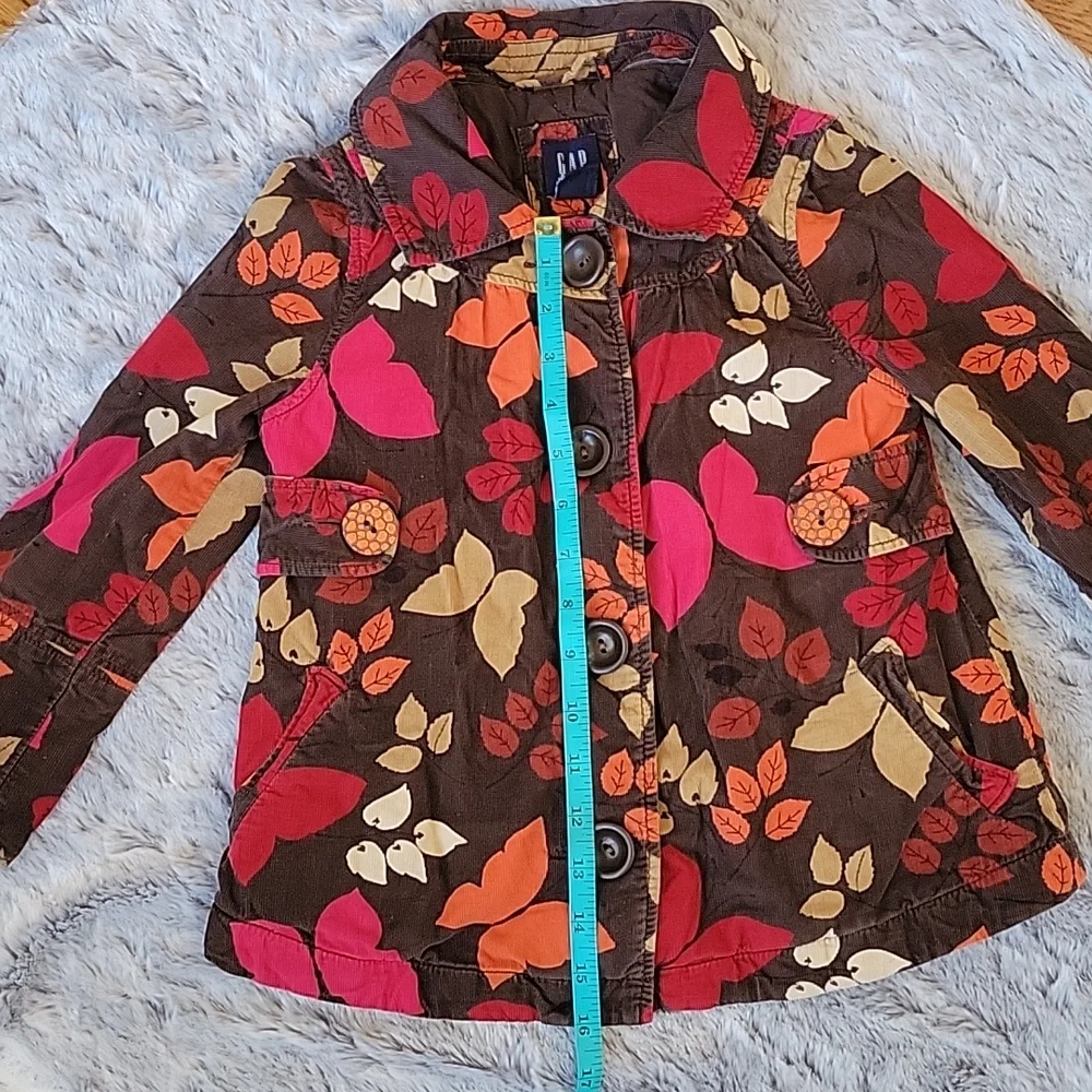GAP Kids Butterfly/Leaf Print Jacket, Girls Size XS 4-5, Decent Condition!